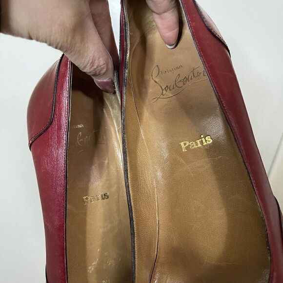 Vintage Christian Louboutin Red leather pointed kitten heels size EU 37 - Picture 12 of 12